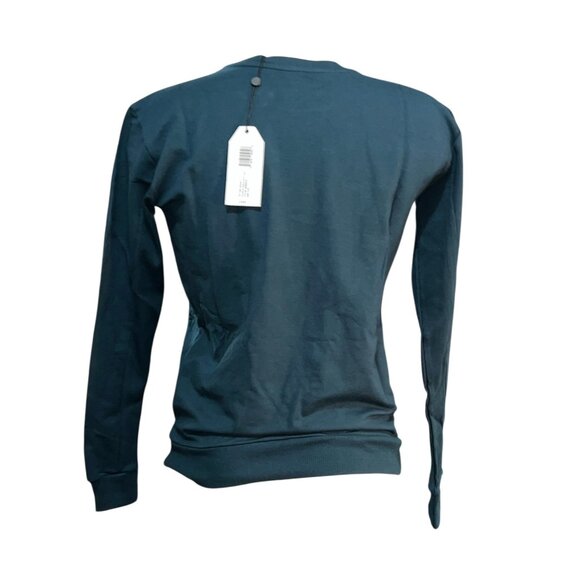 Universal Standard Meridian Zip Pullover Sweater Sz 4XS (XS 00-0) Teal Green Lon - Picture 10 of 15